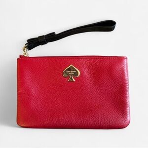 Kate Spade Cherry Red Wristlet with Gold Accent